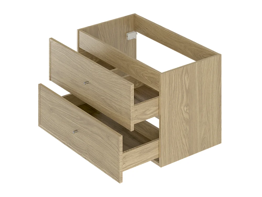 Ensemble pour salle de bain 80 cm Armoire avec plan de travail Lavabo Colonne Chêne huilé Marco