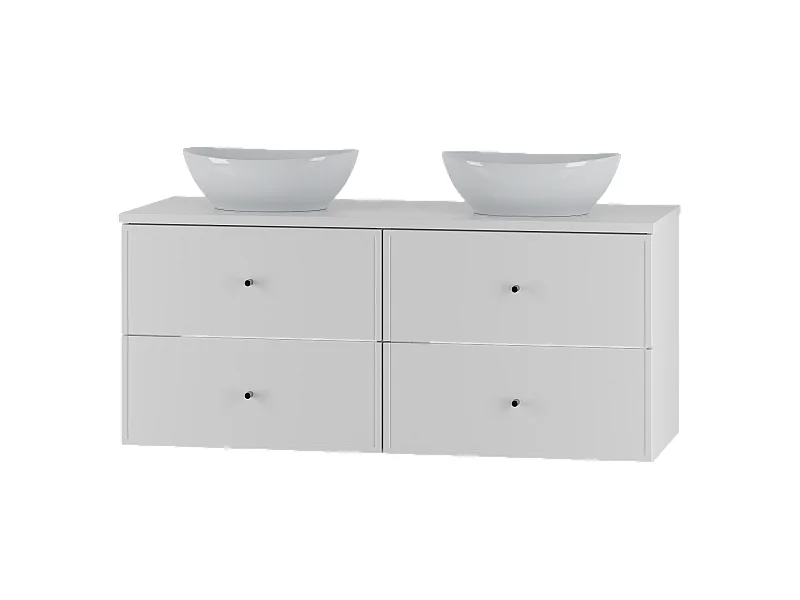 Wit badkamerset 120 cm Kast Wastafelblad Marco