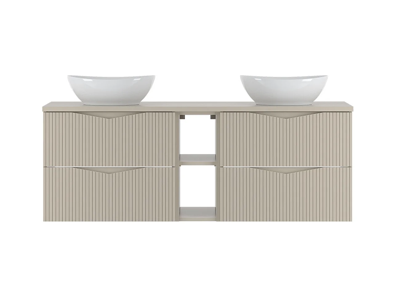 Meuble double vasque 140cm 2 niches Tao Cachemire