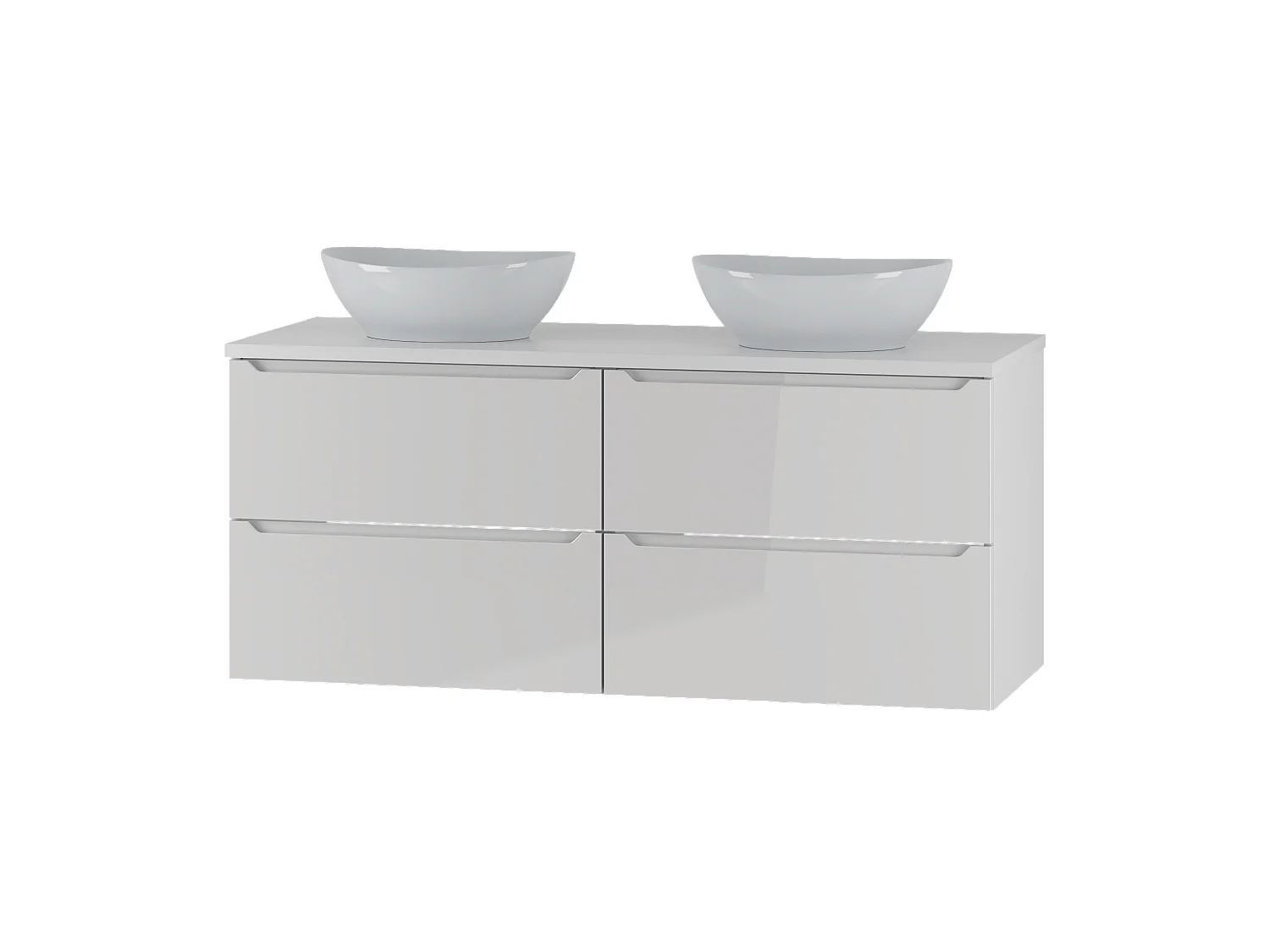 Ensemble de salle de bain blanc 120 cm Armoire Plan de travail Lavabo Etna