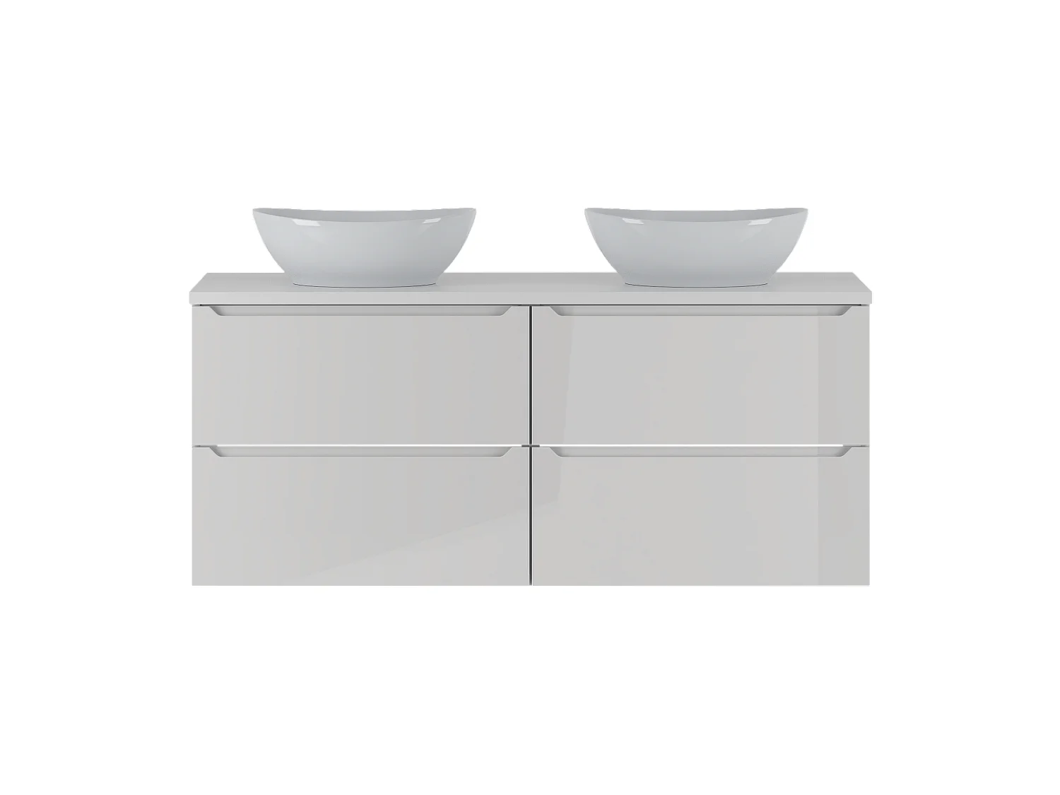 Ensemble de salle de bain blanc 120 cm Armoire Plan de travail Lavabo Etna