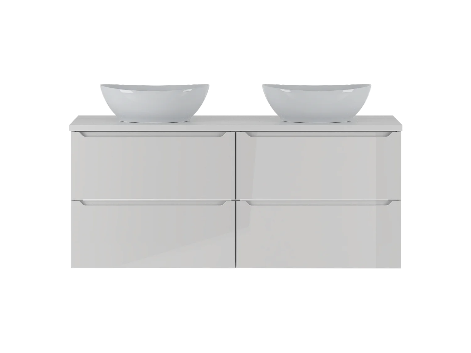 Weißes Badezimmer-Set 120 cm Schrank mit Arbeitsplatte und Waschbecken Etna