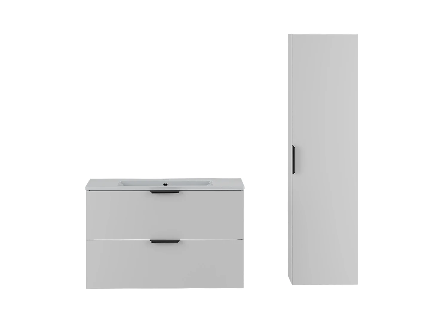 Ensemble de salle de bain blanc 80 cm Meuble avec lavabo Colonne Pile