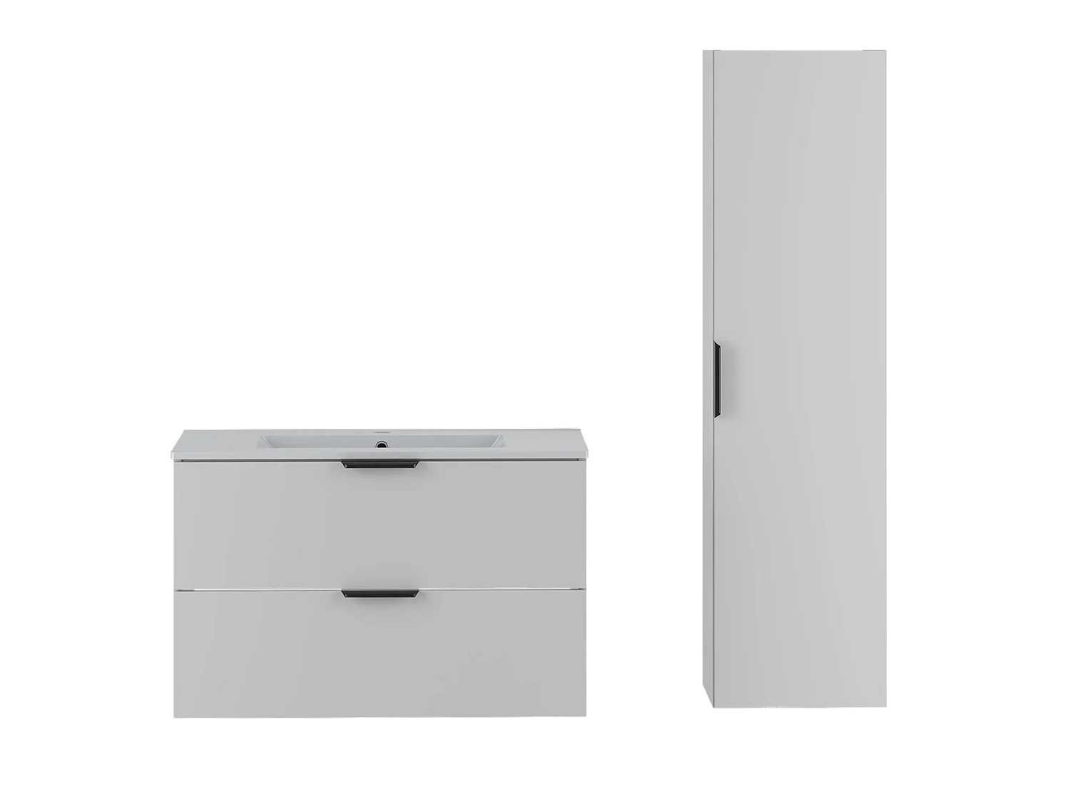 Ensemble de salle de bain blanc 80 cm Meuble avec lavabo Colonne Pile