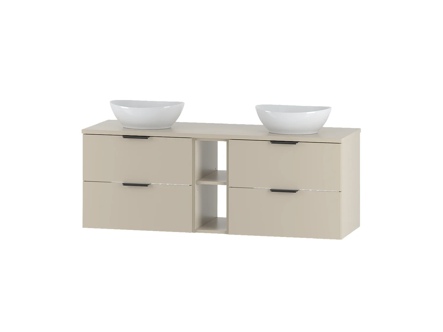 Kasjmier badkamerset 140 cm Kast Rek Wastafelblad Pile