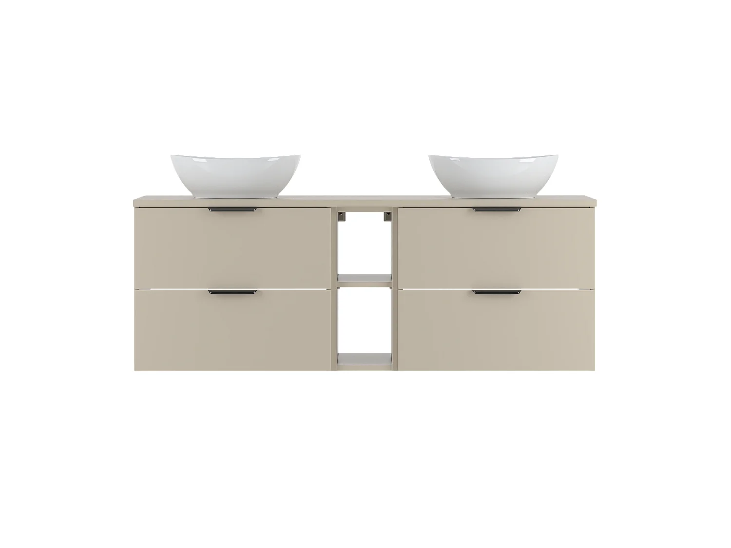 Ensemble de salle de bain en cachemire 140 cm Armoire Étagère Plan de travail Lavabo Pile