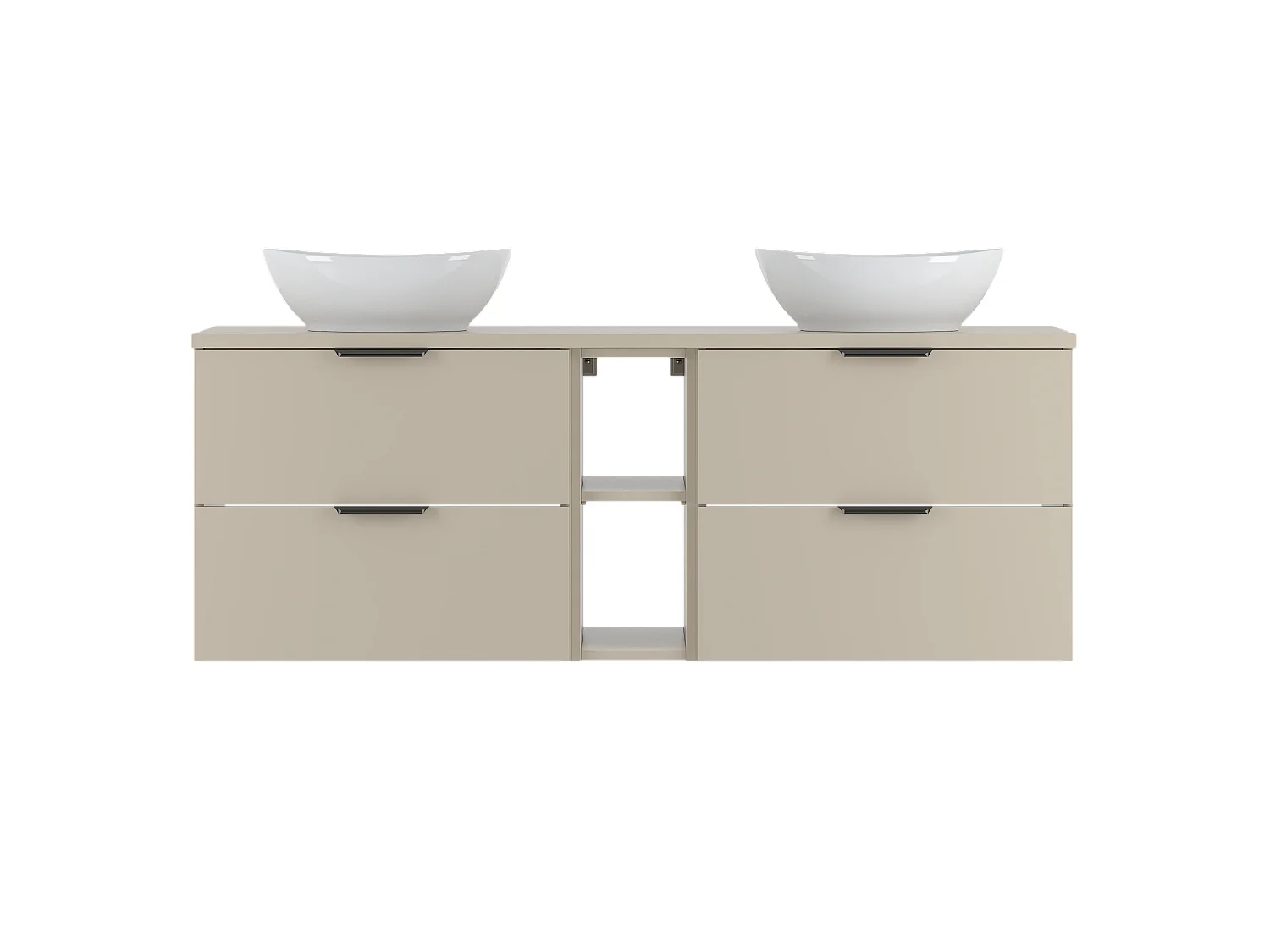 Ensemble de salle de bain en cachemire 140 cm Armoire Étagère Plan de travail Lavabo Pile