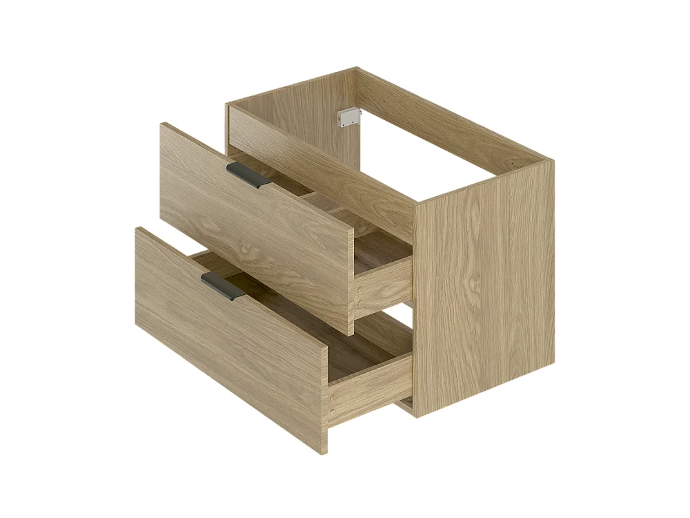 Ensemble pour salle de bain 80 cm Armoire avec plan de travail Lavabo Colonne Chêne huilé Pile