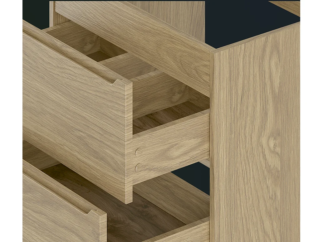 Ensemble pour salle de bain 80 cm Armoire avec plan de travail Lavabo Colonne Chêne huilé Etna