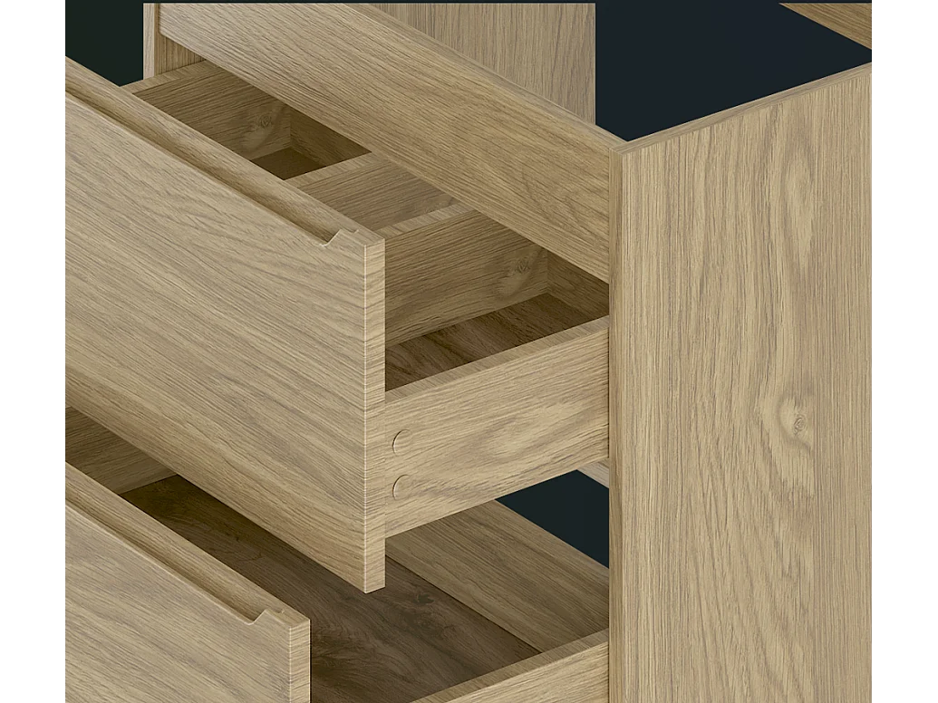 Ensemble pour salle de bain 80 cm Armoire avec plan de travail Lavabo Colonne Chêne huilé Etna