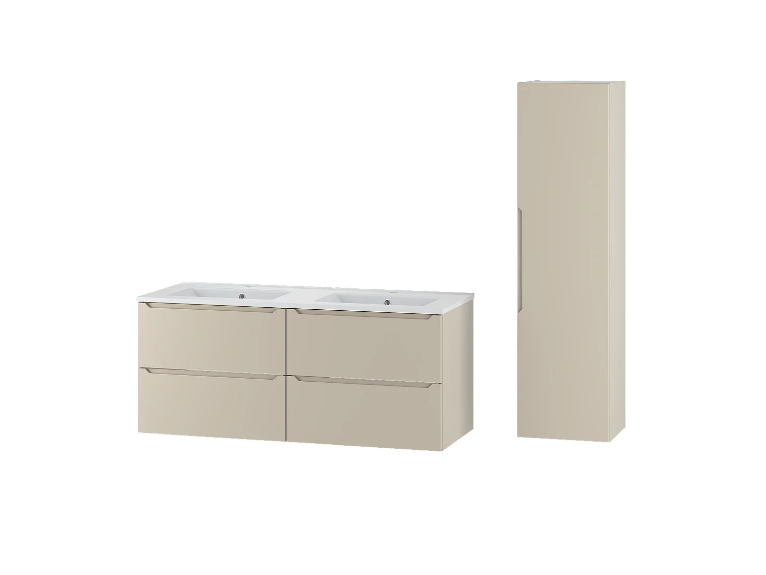 Kasjmier badkamerset 120 cm Kast met wastafel Kolom Kolom Etna