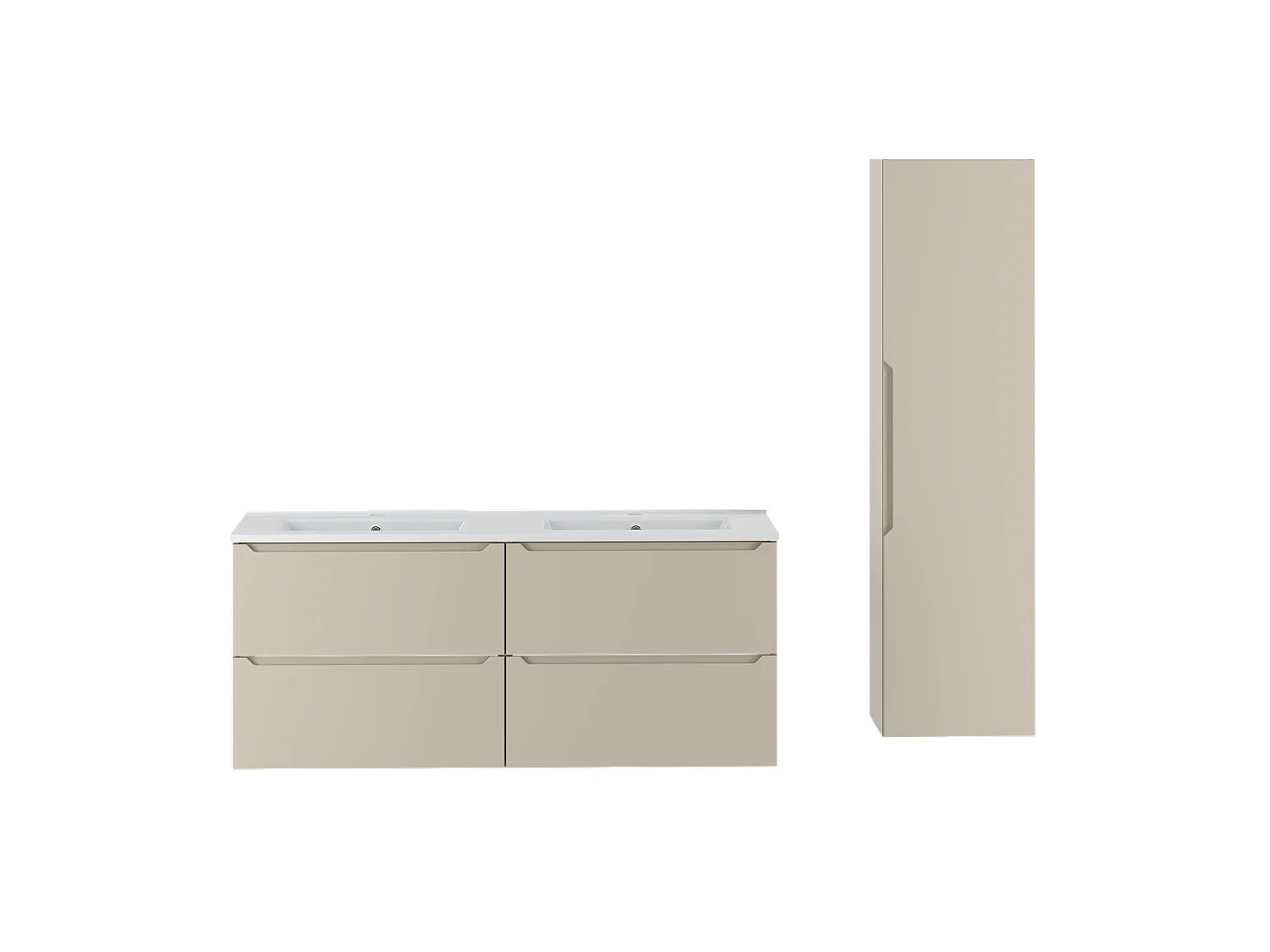 Kasjmier badkamerset 120 cm Kast met wastafel Kolom Kolom Etna