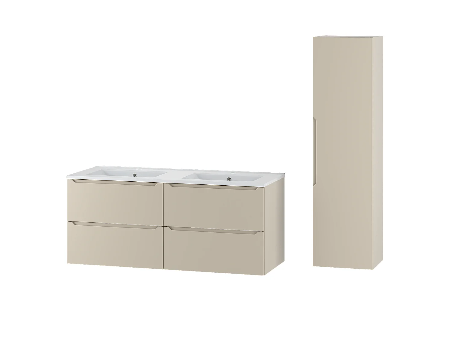 Ensemble de salle de bain en cachemire 120 cm Meuble avec lavabo Colonne Colonne Etna