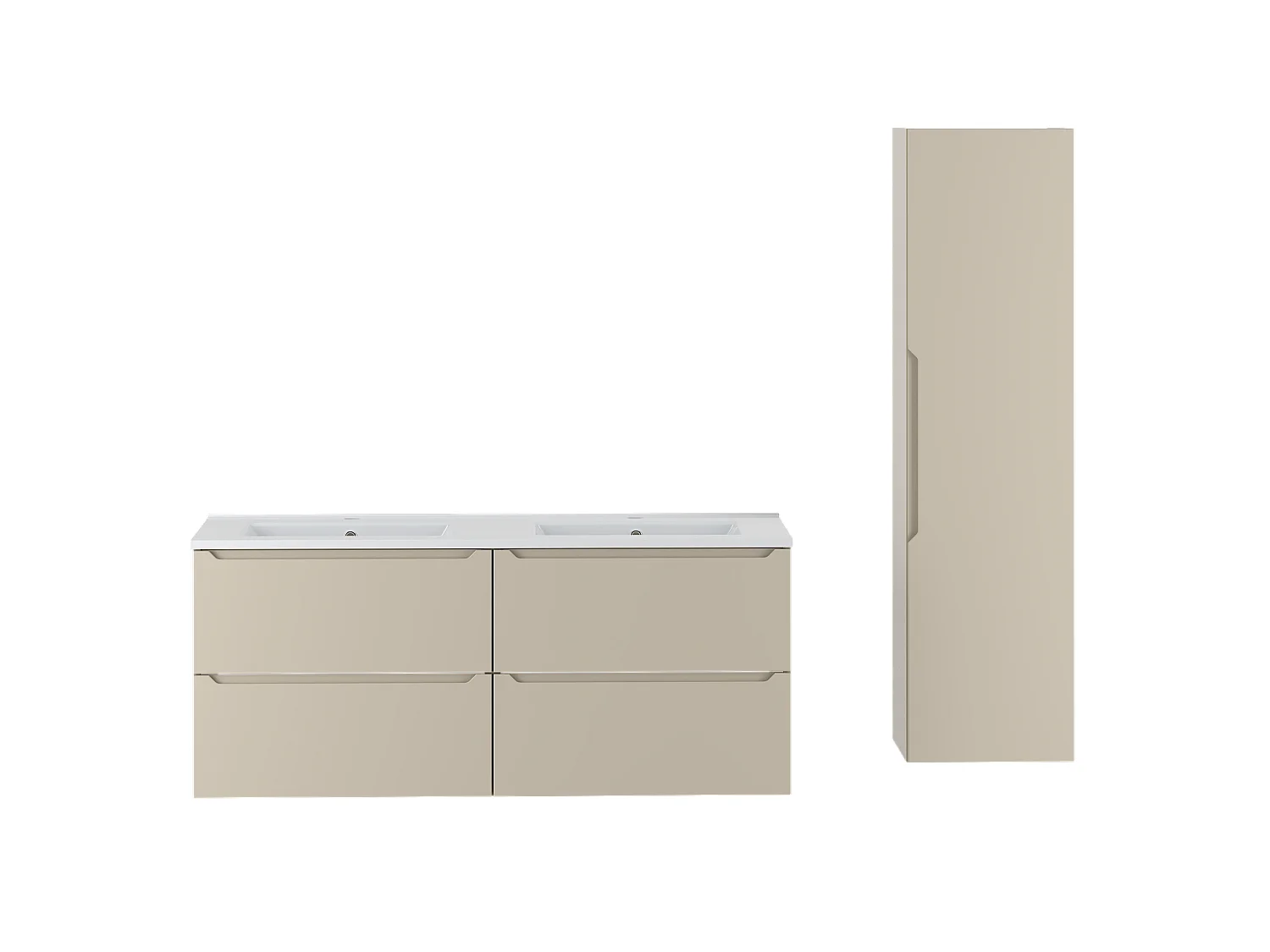 Ensemble de salle de bain en cachemire 120 cm Meuble avec lavabo Colonne Colonne Etna