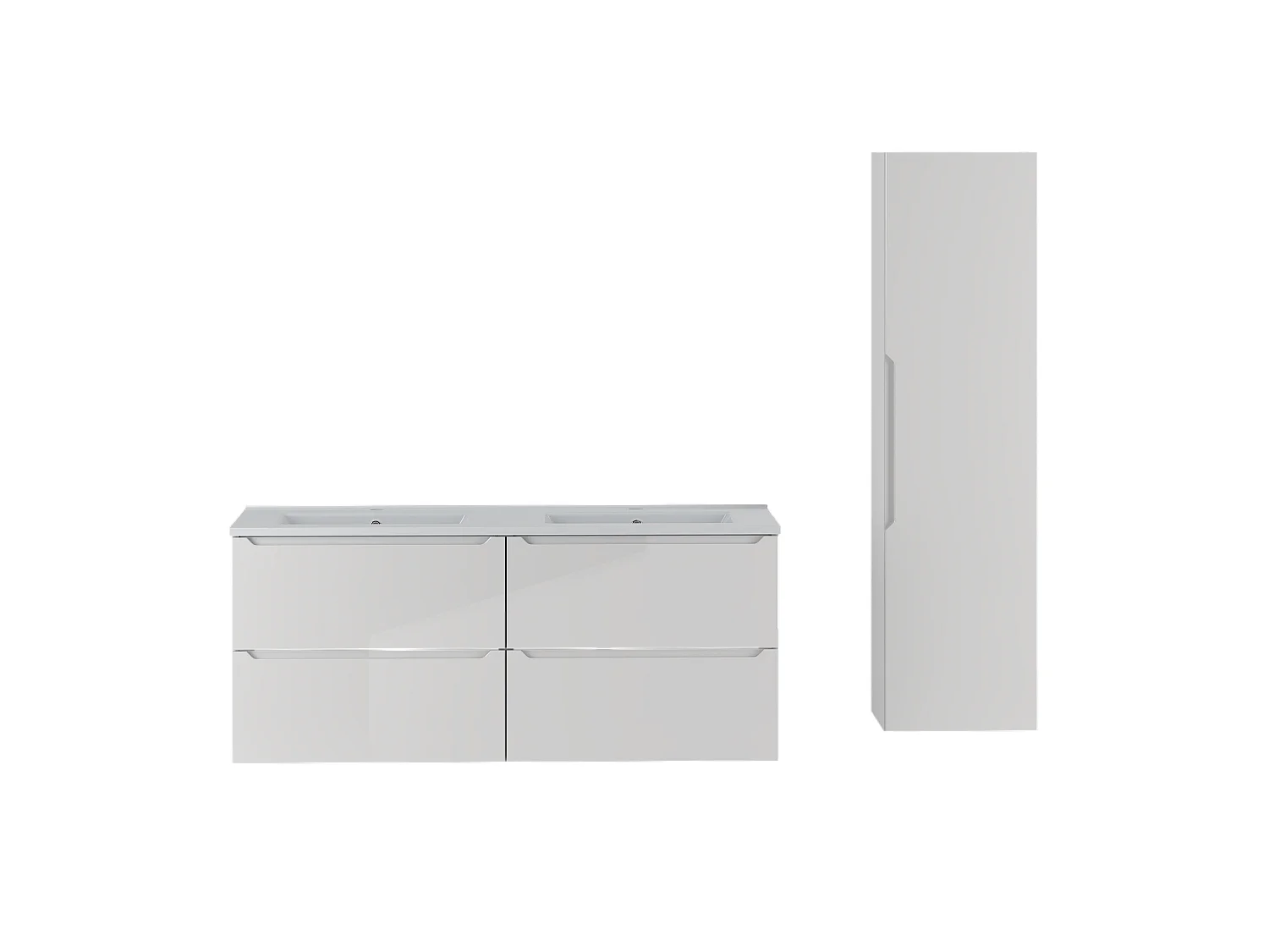 Ensemble de salle de bain blanc 120 cm Meuble avec lavabo Colonne Etna