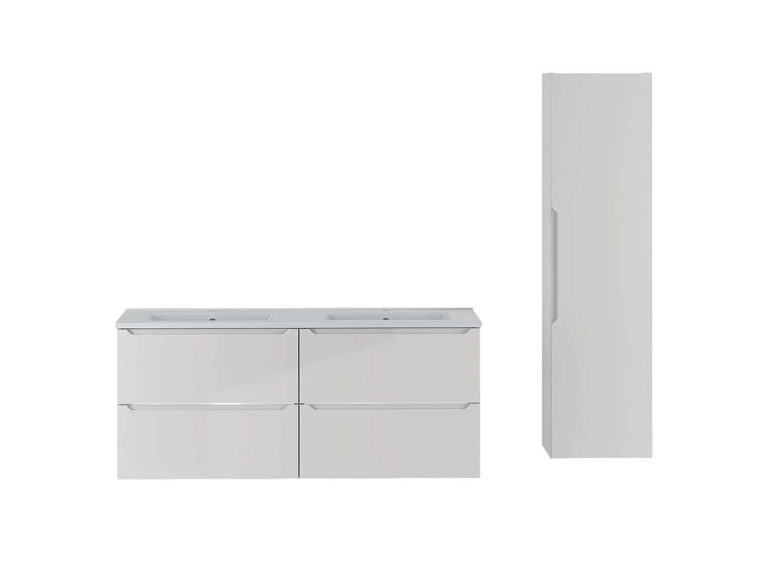 Ensemble de salle de bain blanc 120 cm Meuble avec lavabo Colonne Etna