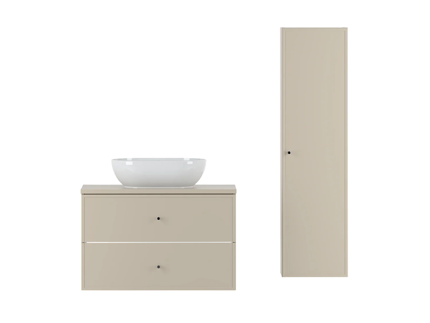 Ensemble de salle de bain en cachemire 80 cm Meuble avec plan de travail Lavabo Colonne Marco