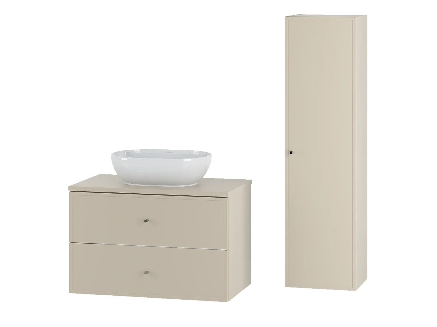 Ensemble de salle de bain en cachemire 80 cm Meuble avec plan de travail Lavabo Colonne Marco