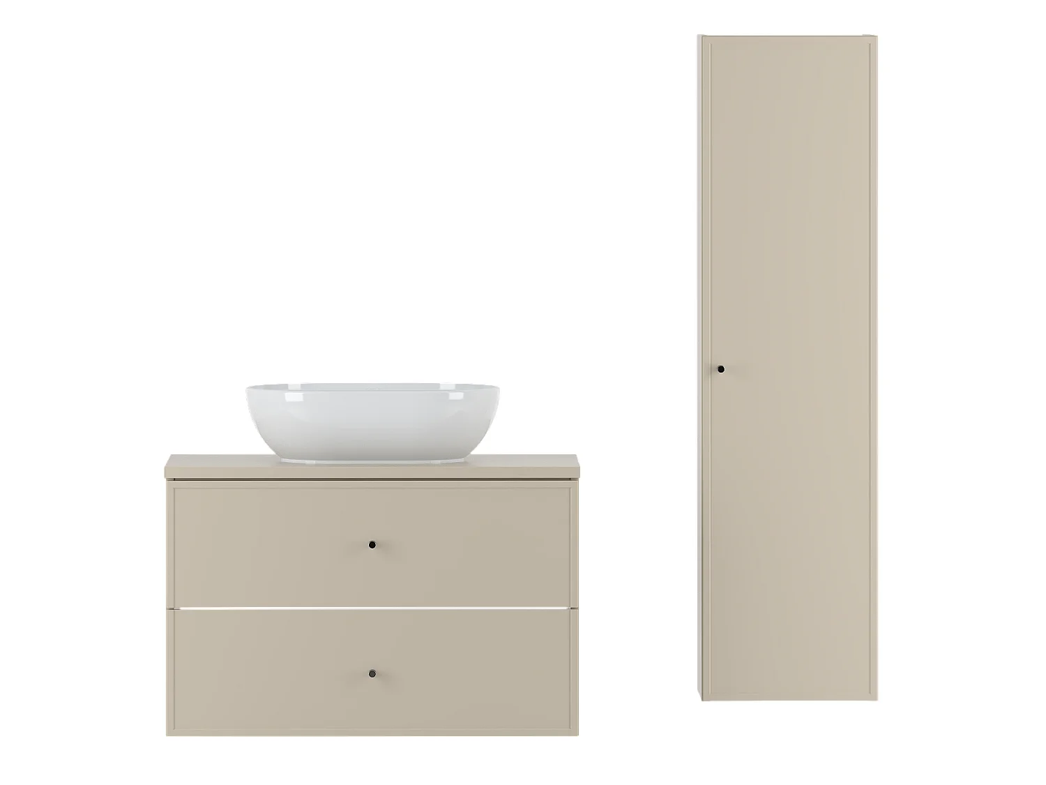 Ensemble de salle de bain en cachemire 80 cm Meuble avec plan de travail Lavabo Colonne Marco