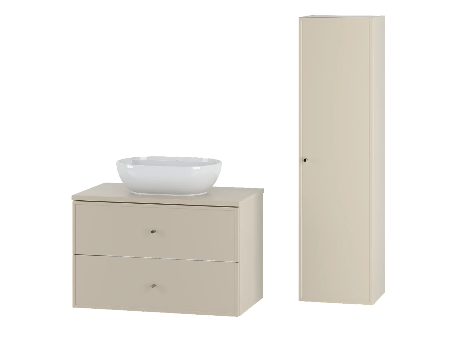 Ensemble de salle de bain en cachemire 80 cm Meuble avec plan de travail Lavabo Colonne Marco
