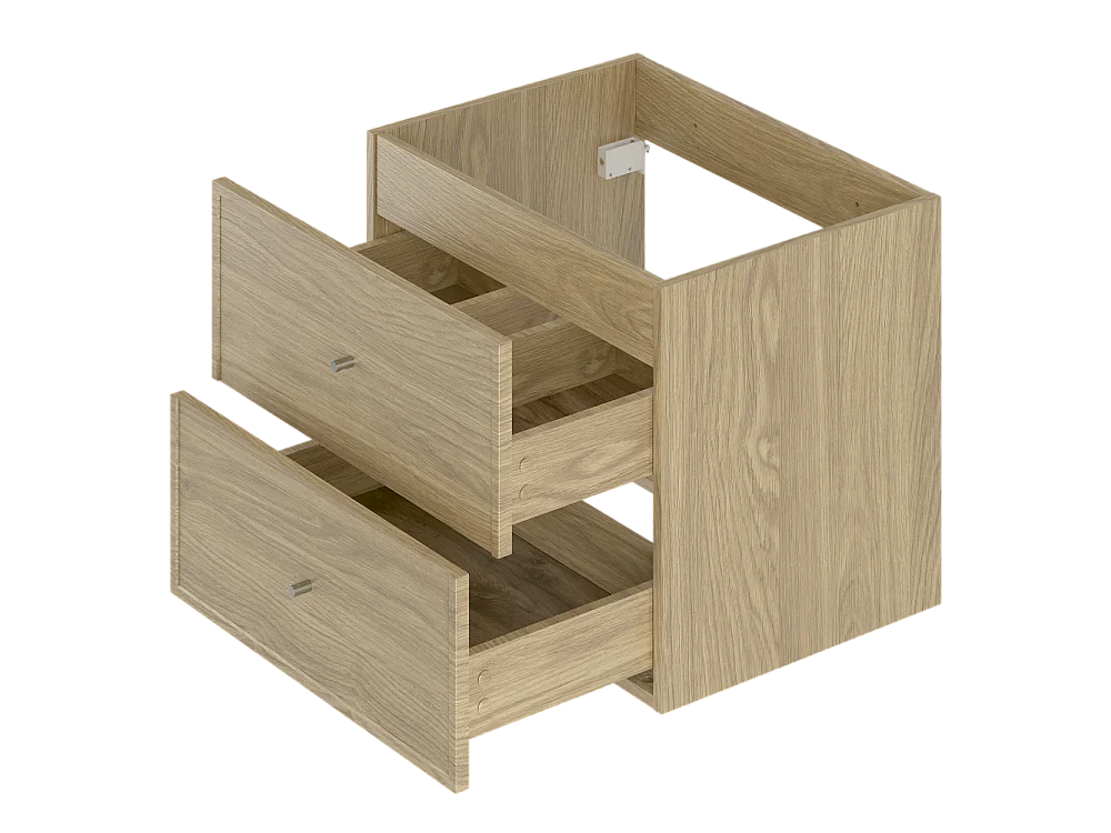 Ensemble pour salle de bain 140 cm Armoire Étagère Plan de travail Lavabo Colonne Colonne Chêne huilé Marco