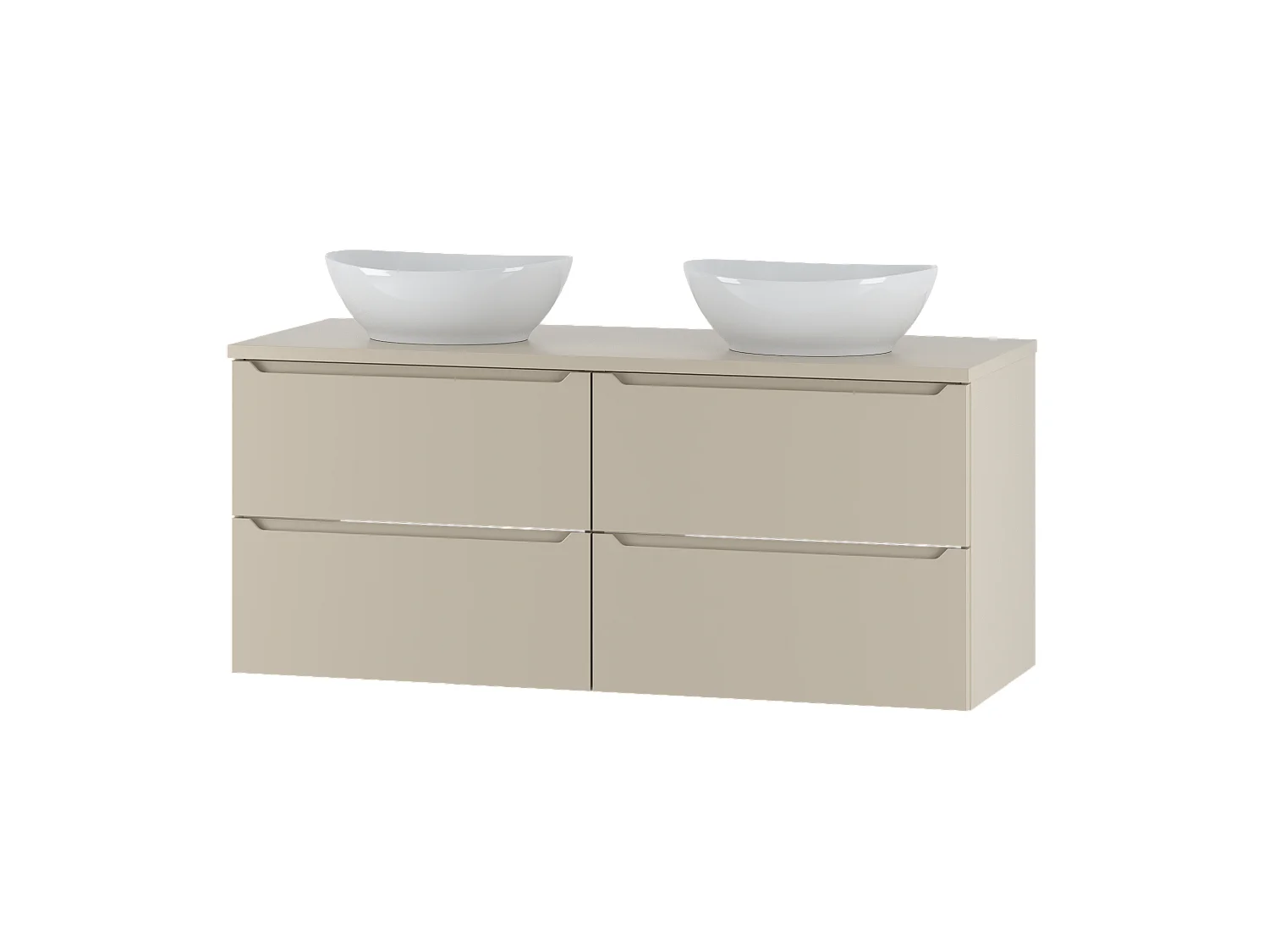 Kaschmir-Badezimmerset 120 cm Schrank mit Arbeitsplatte und Waschbecken Etna