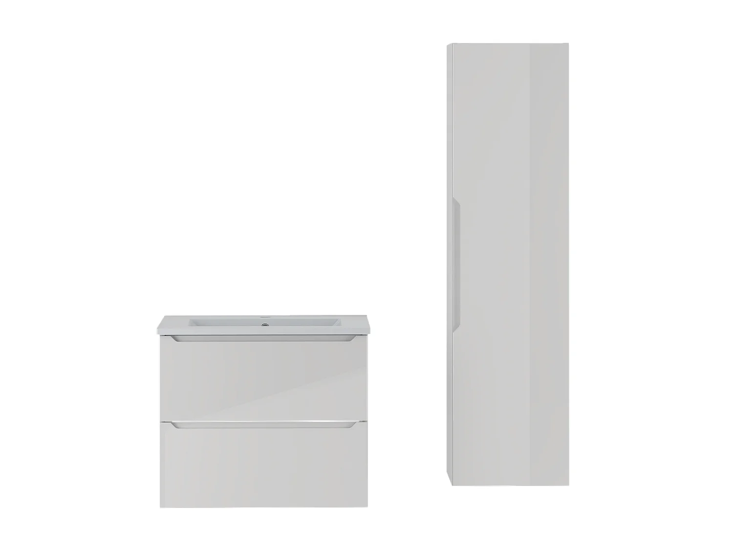 Ensemble de salle de bain blanc 60 cm Meuble avec lavabo Colonne Etna