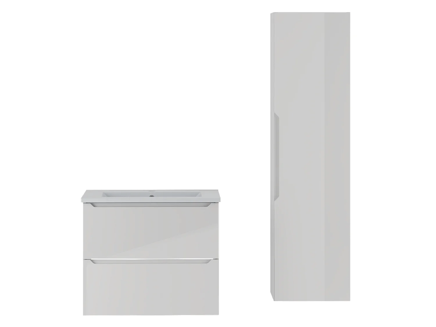 Wit badkamerset 60 cm Kast met wastafel Etna-kolom