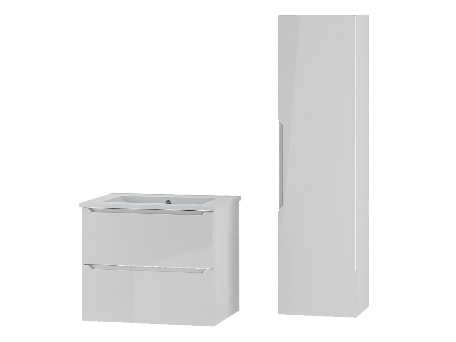 Ensemble de salle de bain blanc 60 cm Meuble avec lavabo Colonne Etna