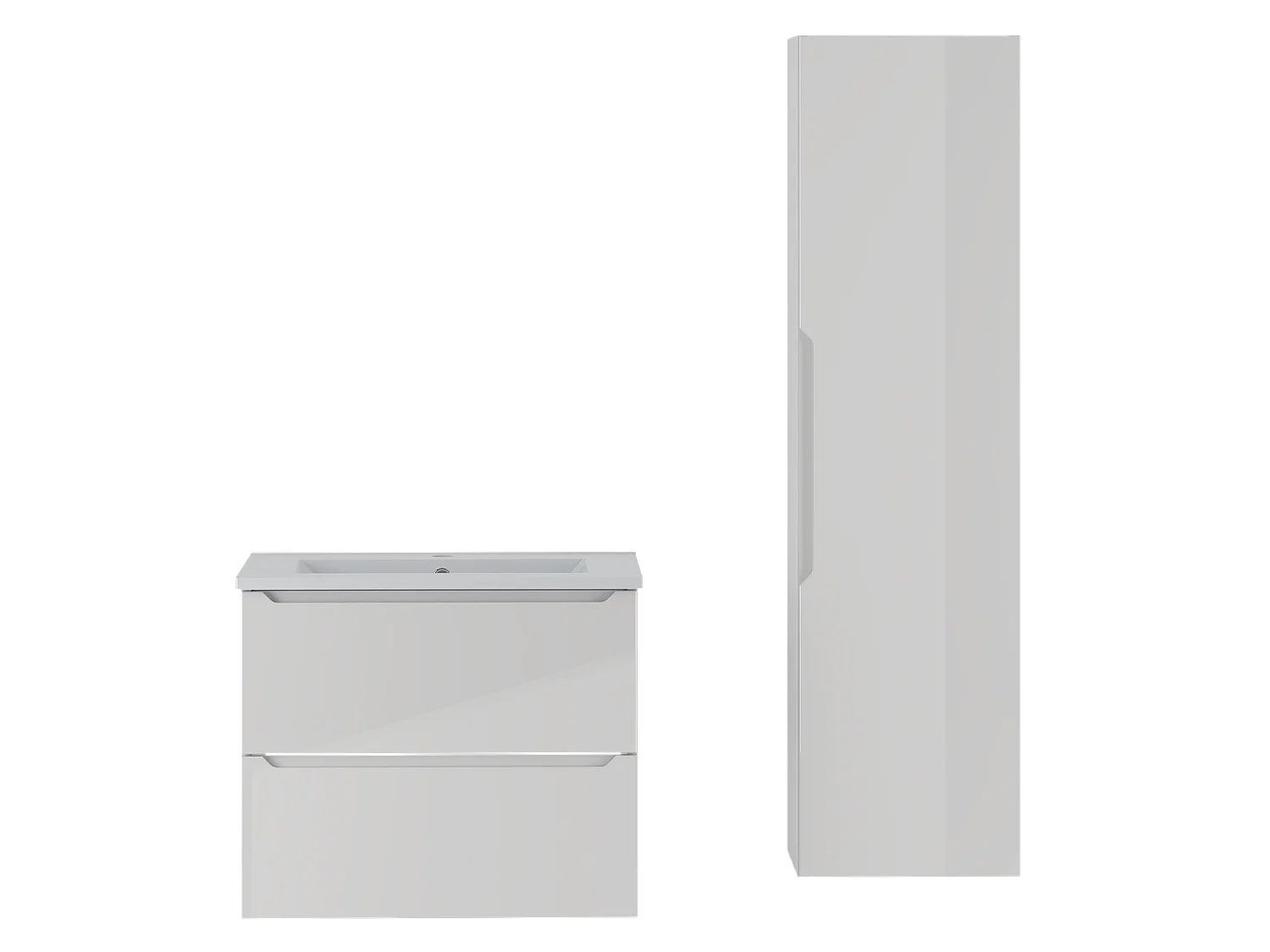 Ensemble de salle de bain blanc 60 cm Meuble avec lavabo Colonne Etna