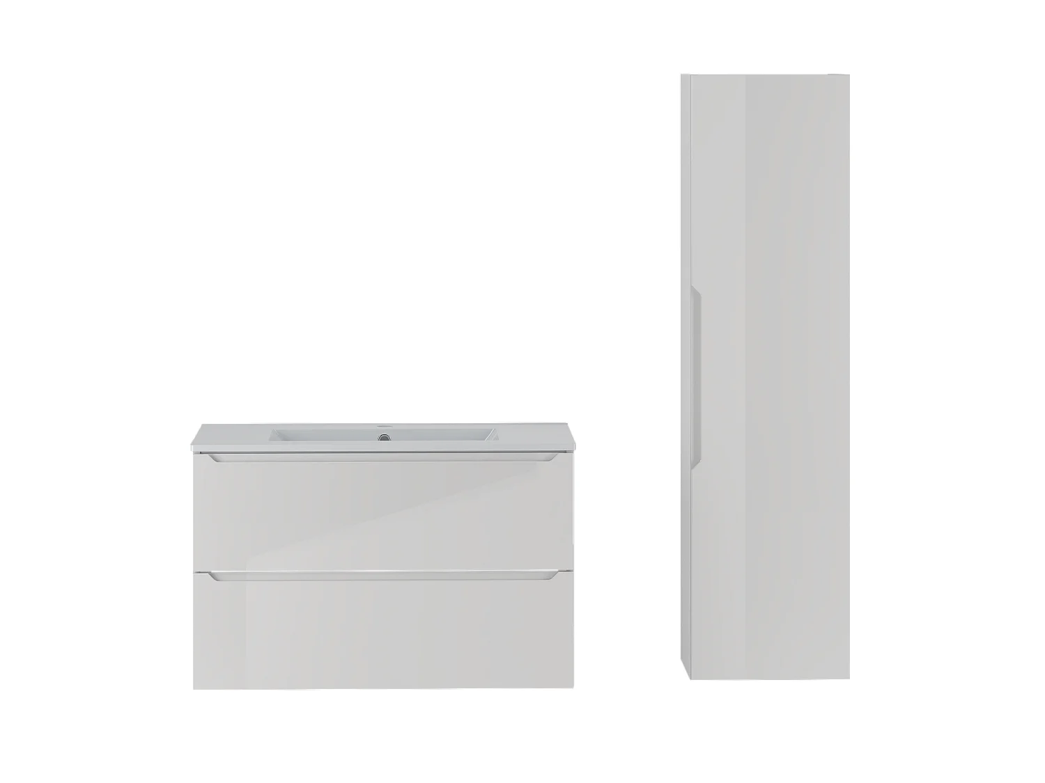 Ensemble de salle de bain blanc 80 cm Meuble avec lavabo Colonne Etna