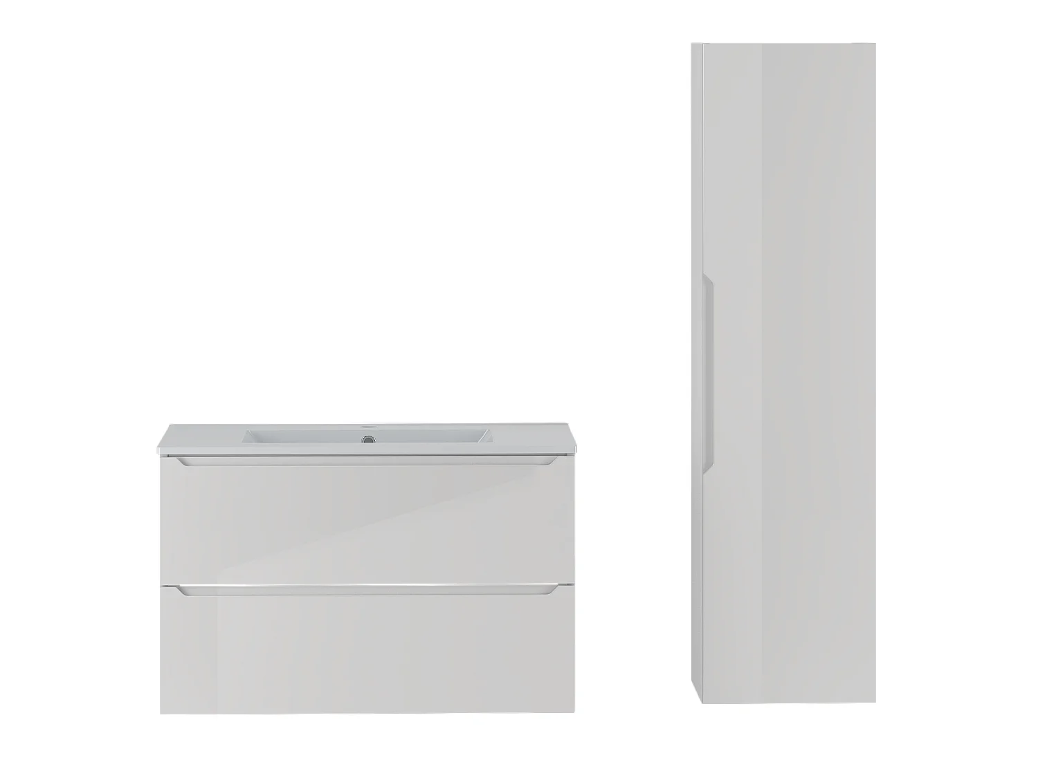 Ensemble de salle de bain blanc 80 cm Meuble avec lavabo Colonne Etna