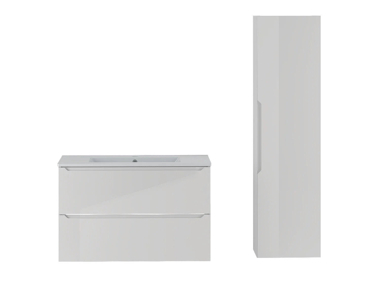 Ensemble de salle de bain blanc 80 cm Meuble avec lavabo Colonne Etna