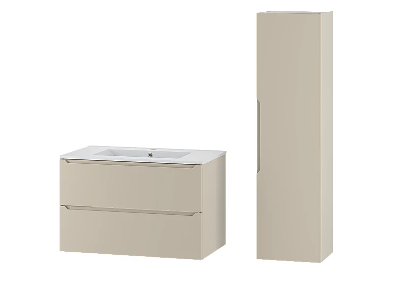 Kasjmier badkamerset 80 cm Kast met wastafel Etna-kolom