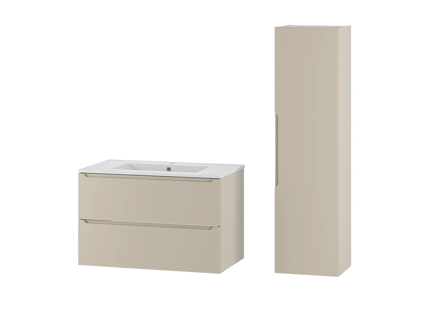 Kasjmier badkamerset 80 cm Kast met wastafel Etna-kolom