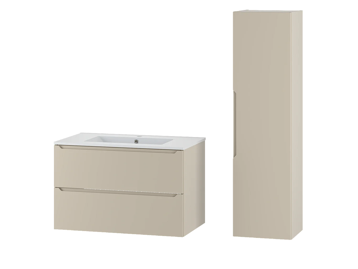 Kasjmier badkamerset 80 cm Kast met wastafel Etna-kolom