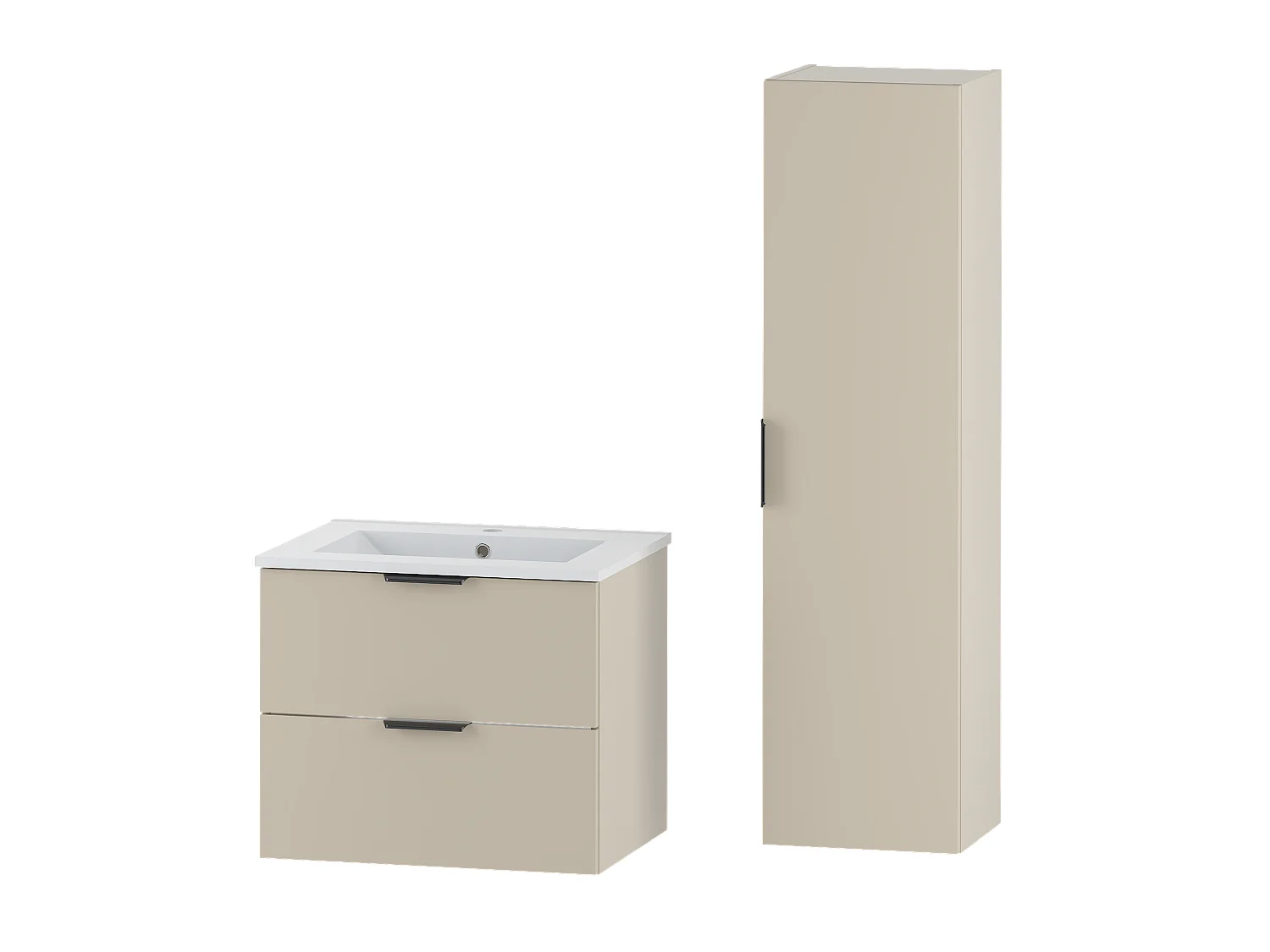 Ensemble de salle de bain en cachemire 60 cm Meuble avec lavabo Colonne Pile