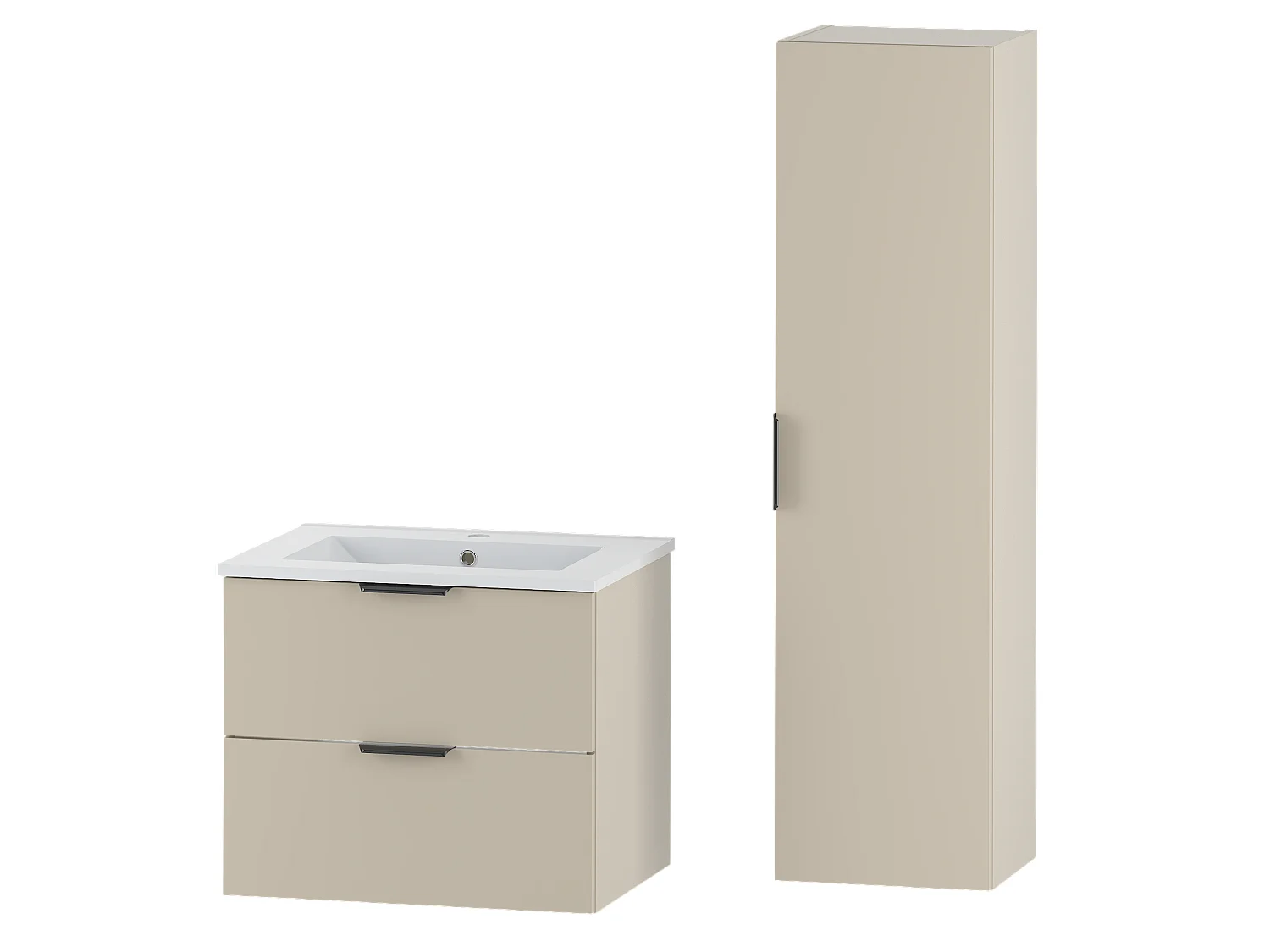 Ensemble de salle de bain en cachemire 60 cm Meuble avec lavabo Colonne Pile