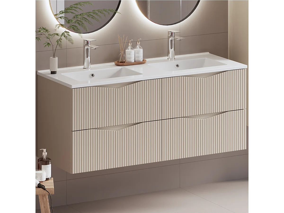 Meuble double vasque encastrée 120cm Tao Cachemire