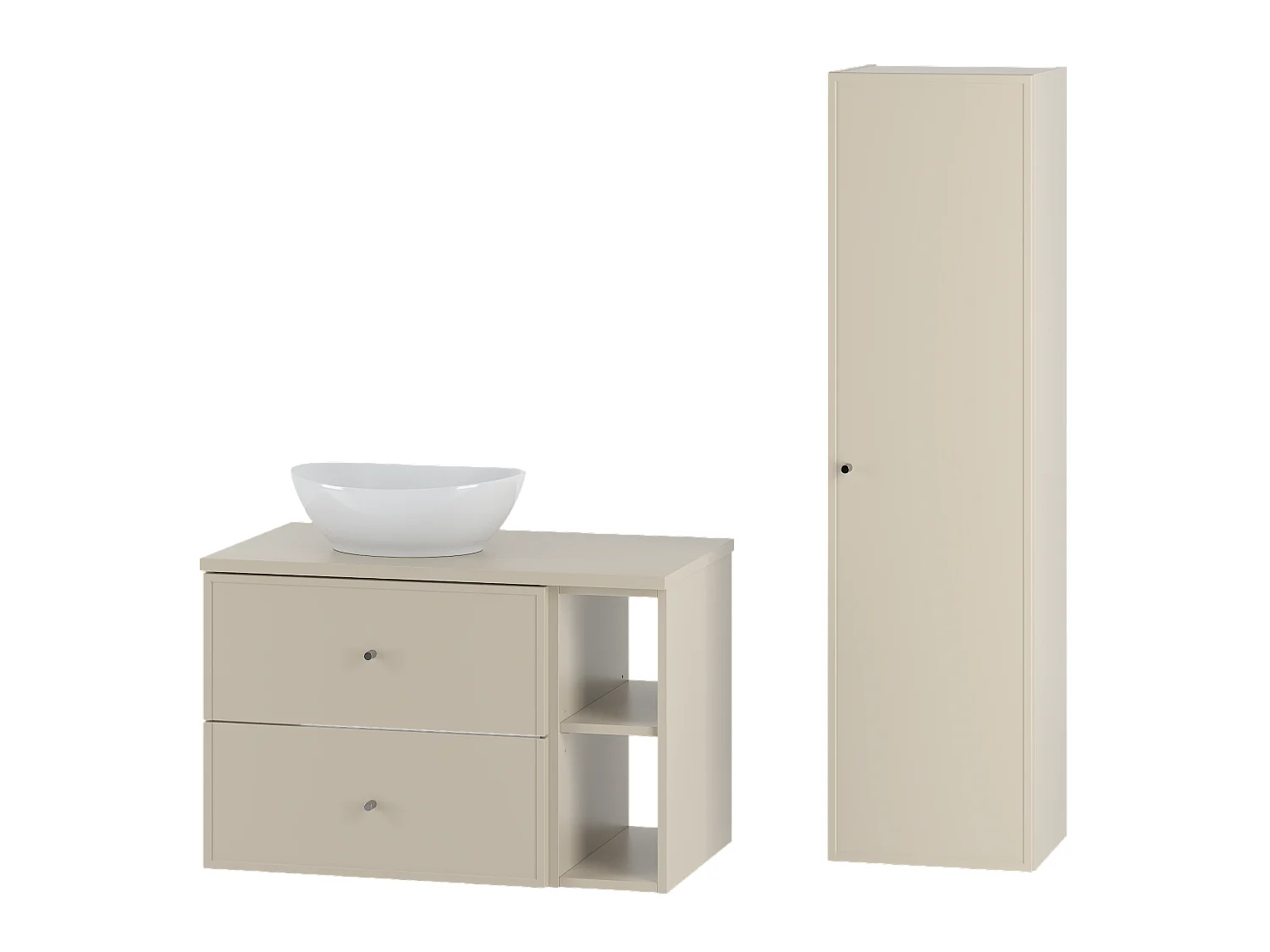 Ensemble de salle de bain en cachemire 80 cm Armoire Étagère Plan de travail Lavabo Colonne Marco