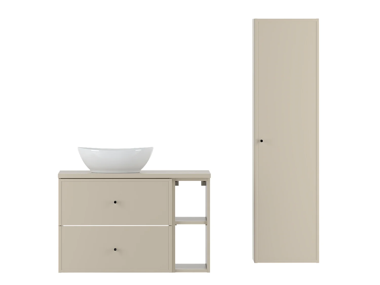Ensemble de salle de bain en cachemire 80 cm Armoire Étagère Plan de travail Lavabo Colonne Marco