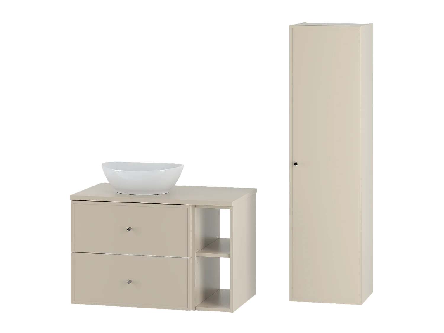 Ensemble de salle de bain en cachemire 80 cm Armoire Étagère Plan de travail Lavabo Colonne Marco