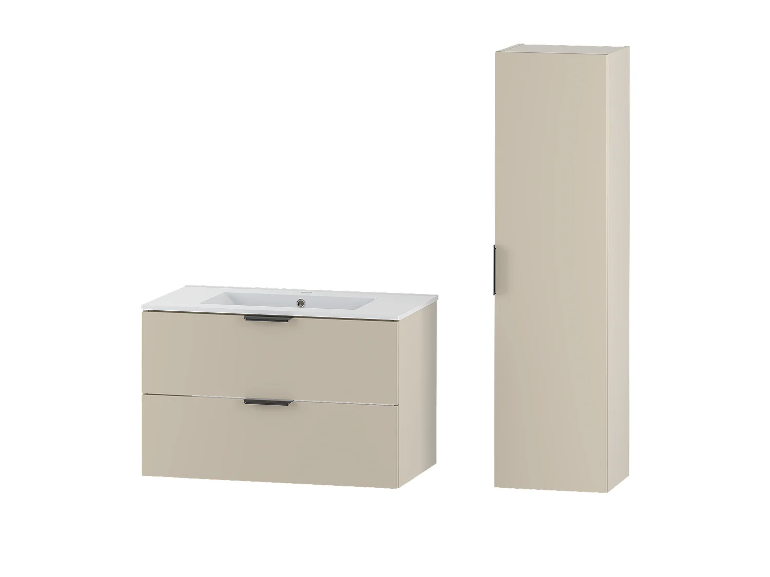Ensemble de salle de bain en cachemire 80 cm Meuble avec lavabo Colonne Pile
