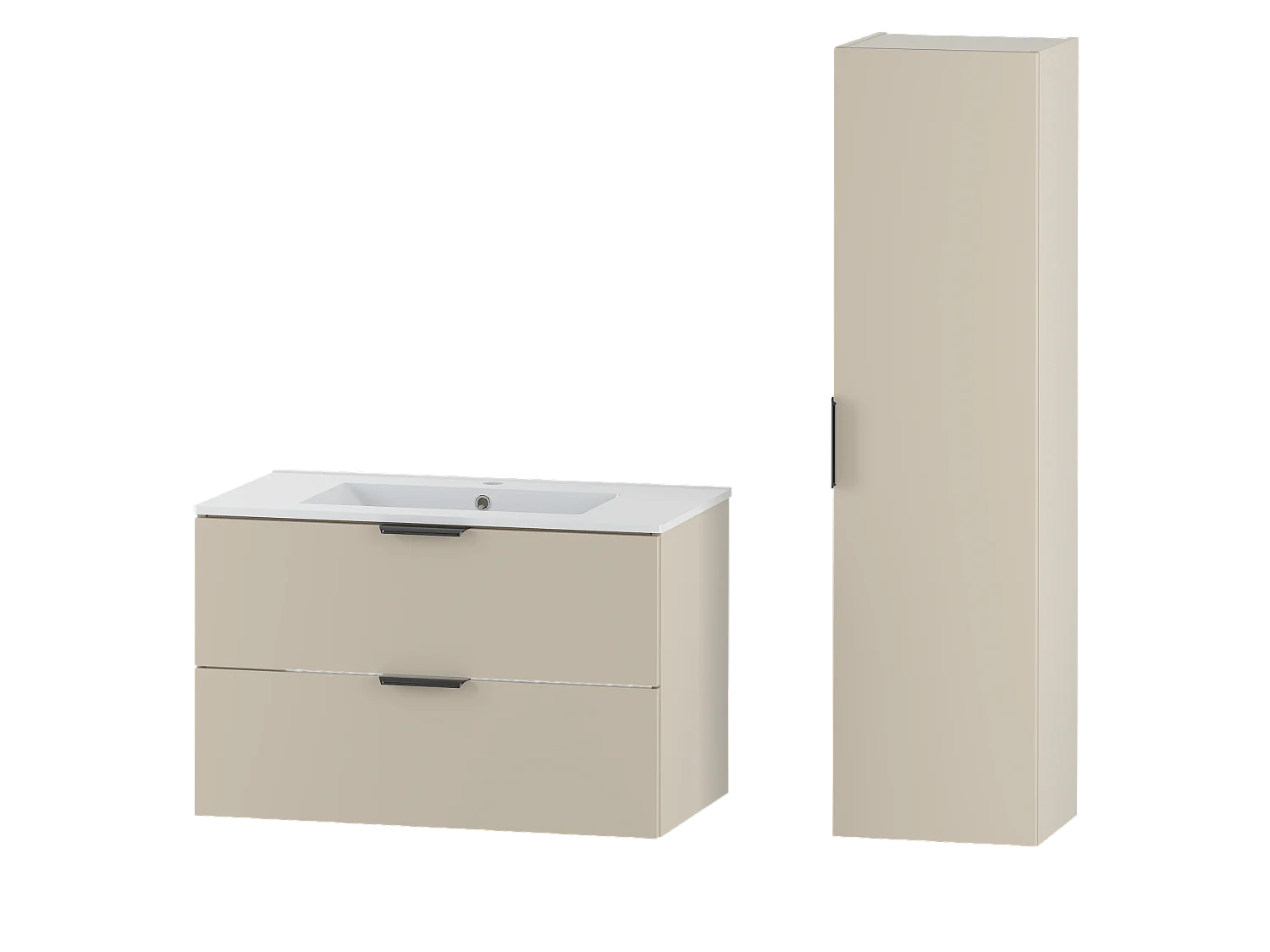 Ensemble de salle de bain en cachemire 80 cm Meuble avec lavabo Colonne Pile