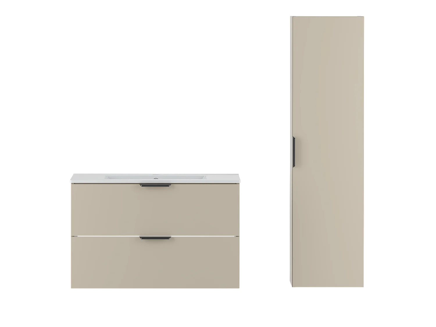 Ensemble de salle de bain en cachemire 80 cm Meuble avec lavabo Colonne Pile