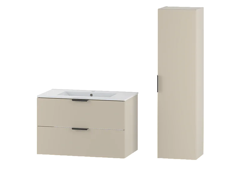 Set di mobili da bagno con lavabo Astrid cachemire 80cm