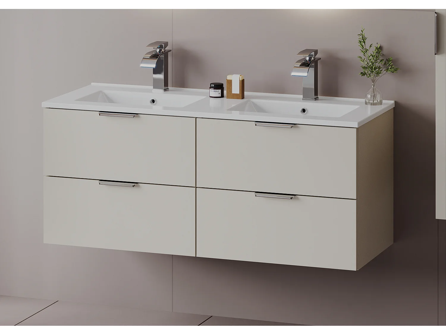 Kasjmier badkamerset 120 cm Kast met wastafel Kolom Kolom Pile