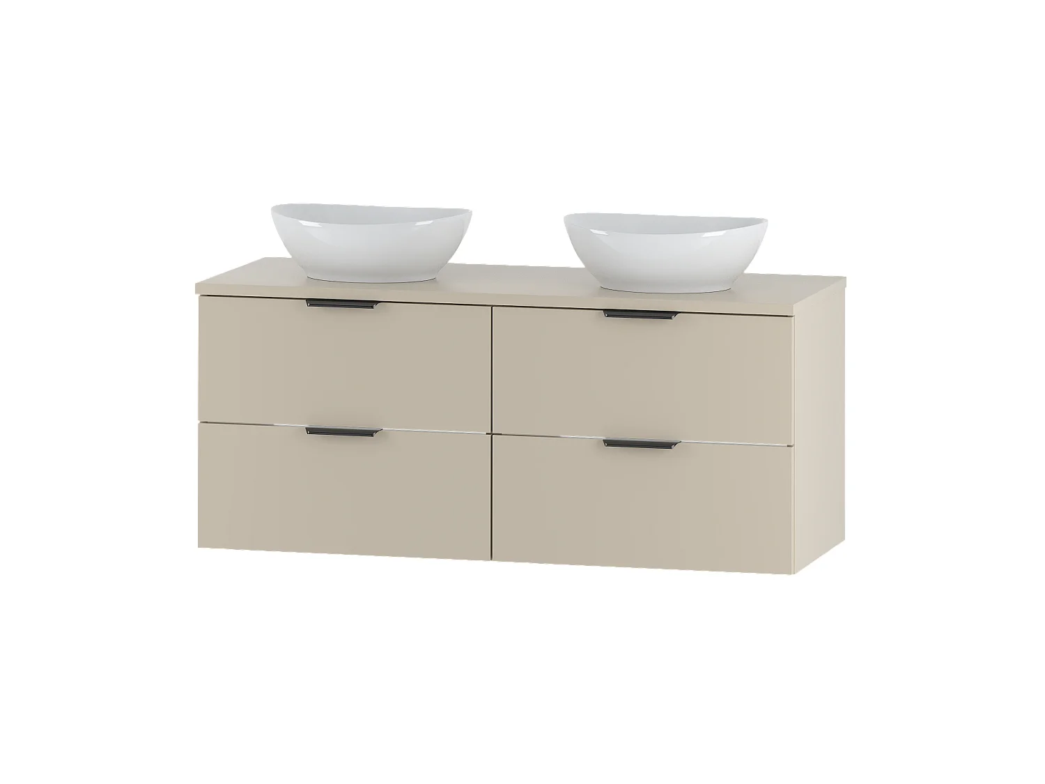 Ensemble de salle de bain en cachemire 120 cm Armoire Plan de travail Lavabo Pile