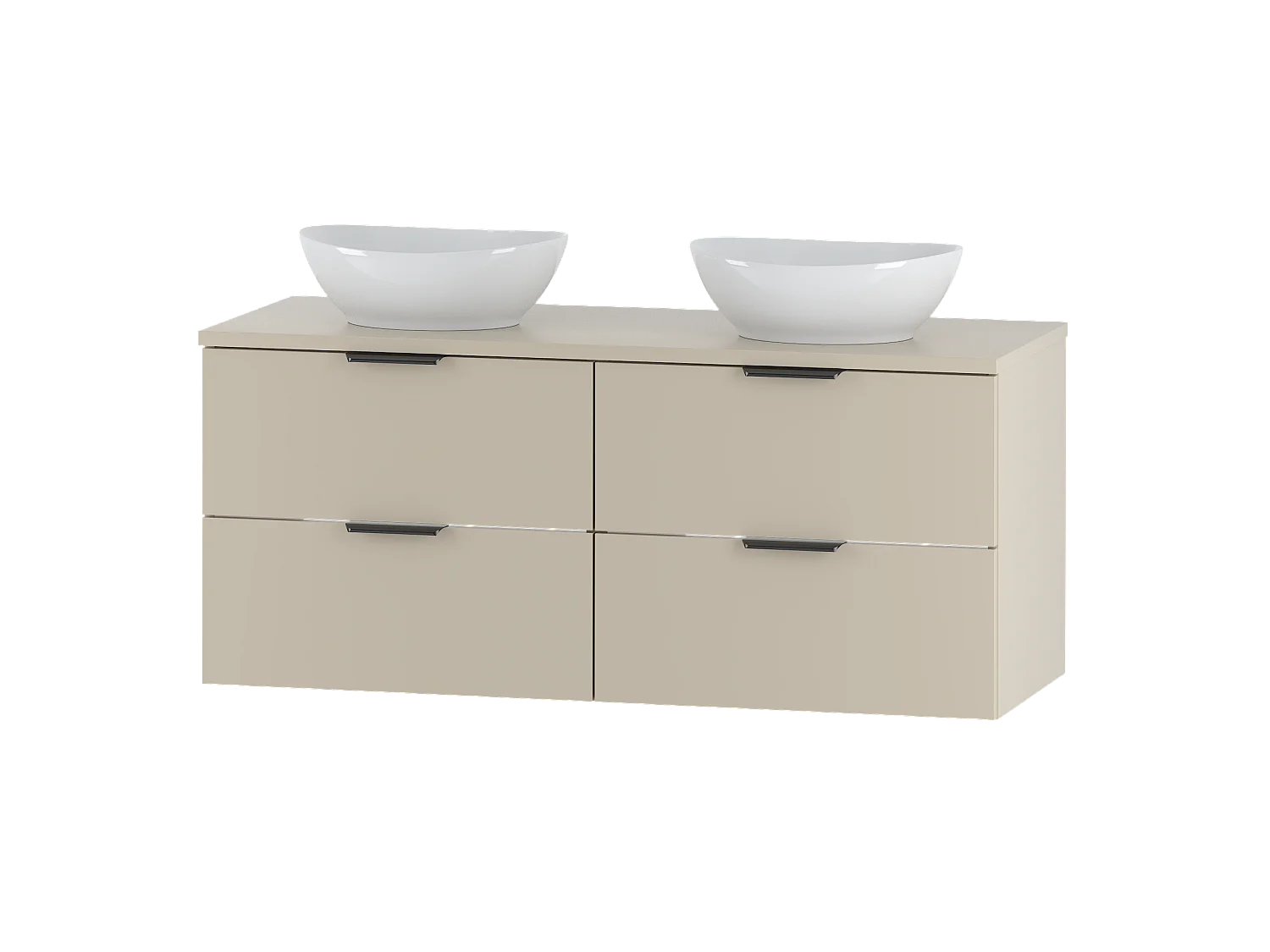 Ensemble de salle de bain en cachemire 120 cm Armoire Plan de travail Lavabo Pile