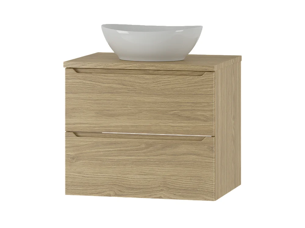 Ensemble pour salle de bain 60 cm Armoire avec plan de travail Lavabo Chêne huilé Etna